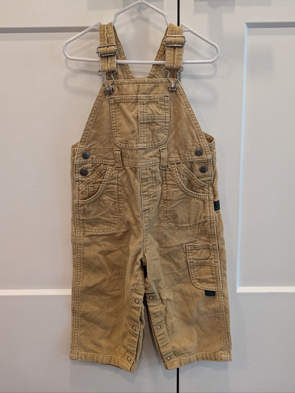LEE Baby Boy Toddler Tan Corduroy Bib Overalls Size 24 Months